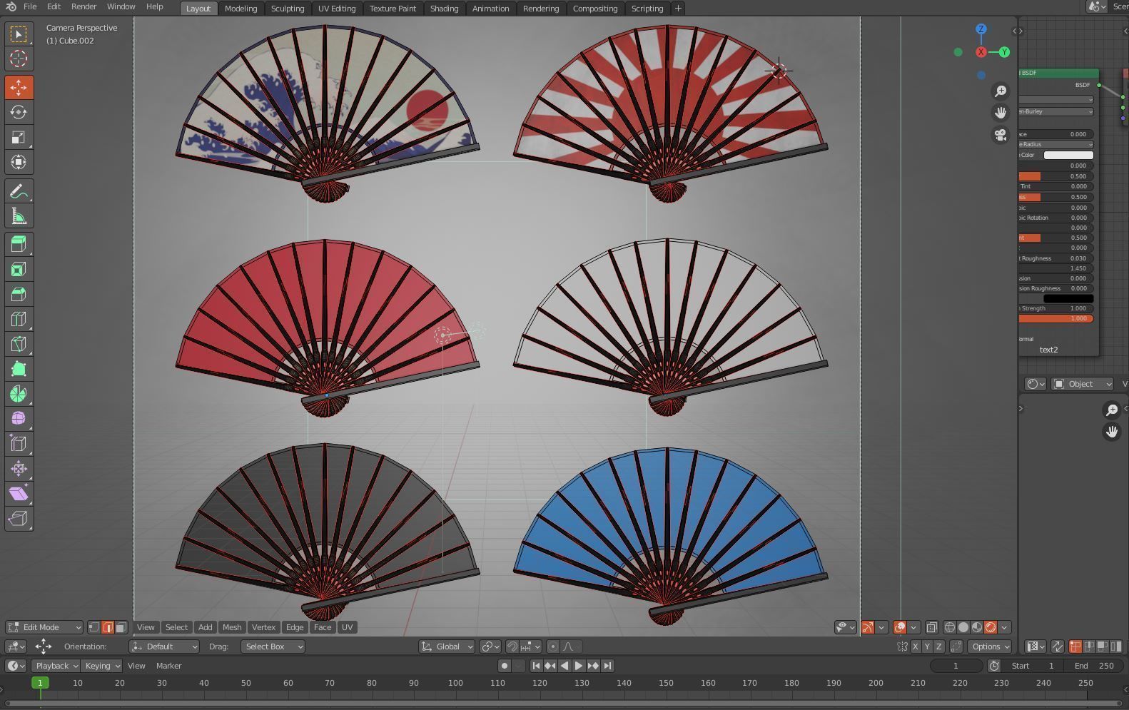 Fan japanese 3D model_4