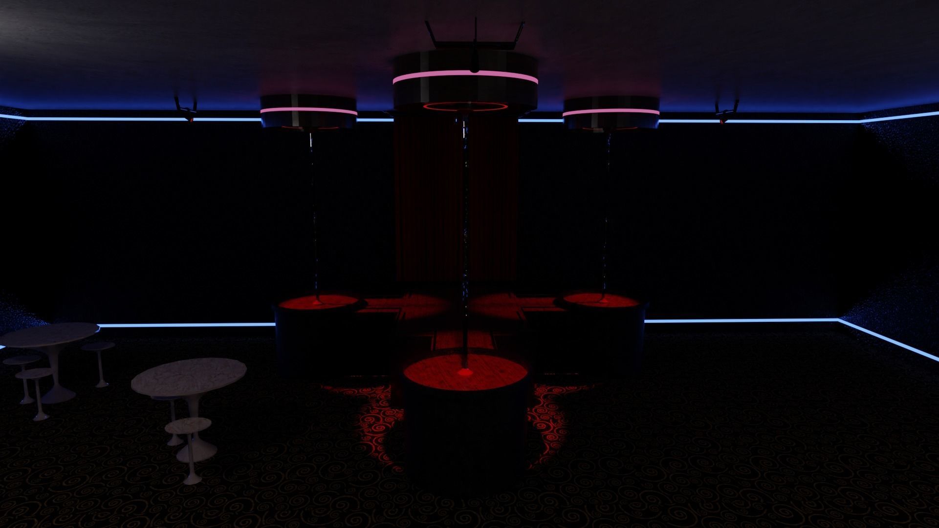 Strip Club Inside Interior Low-poly 3D model_4