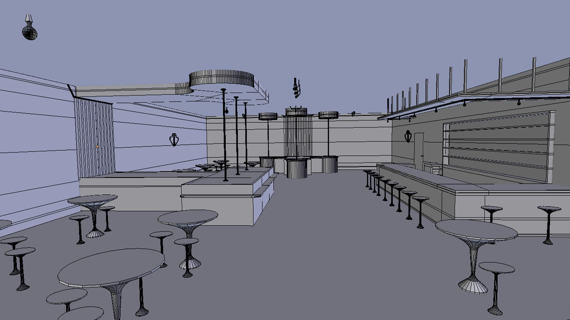 Strip Club Inside Interior Low-poly 3D model_6