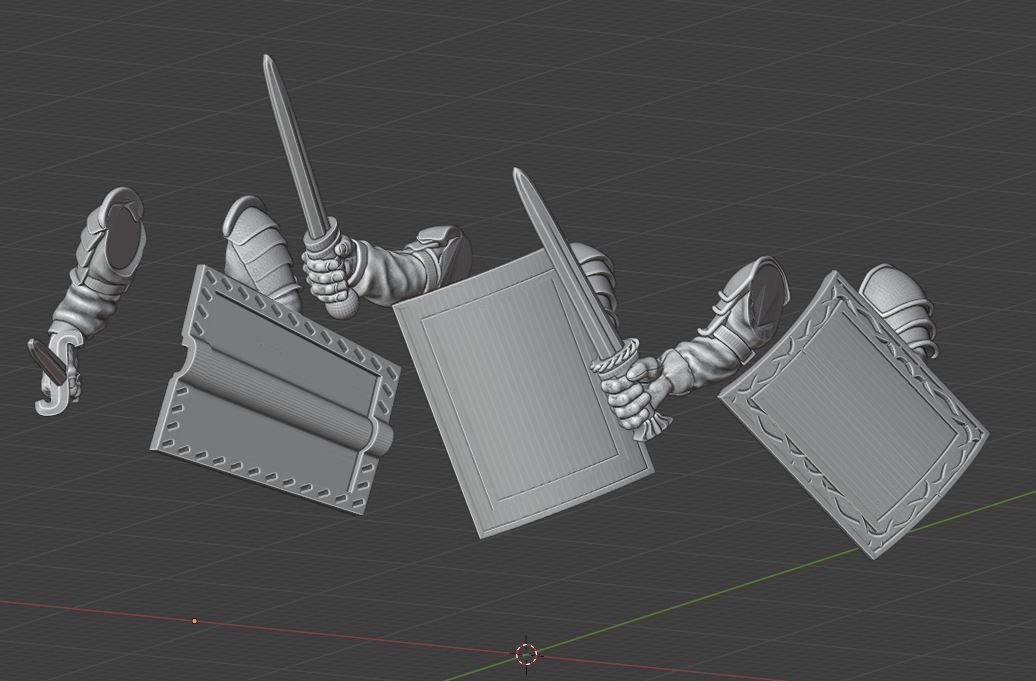 Landsknecht Swordsman Arms 3D print model_1