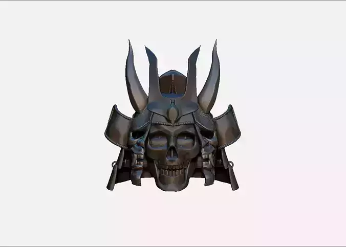 skull demon samurai helmet model 3D print model