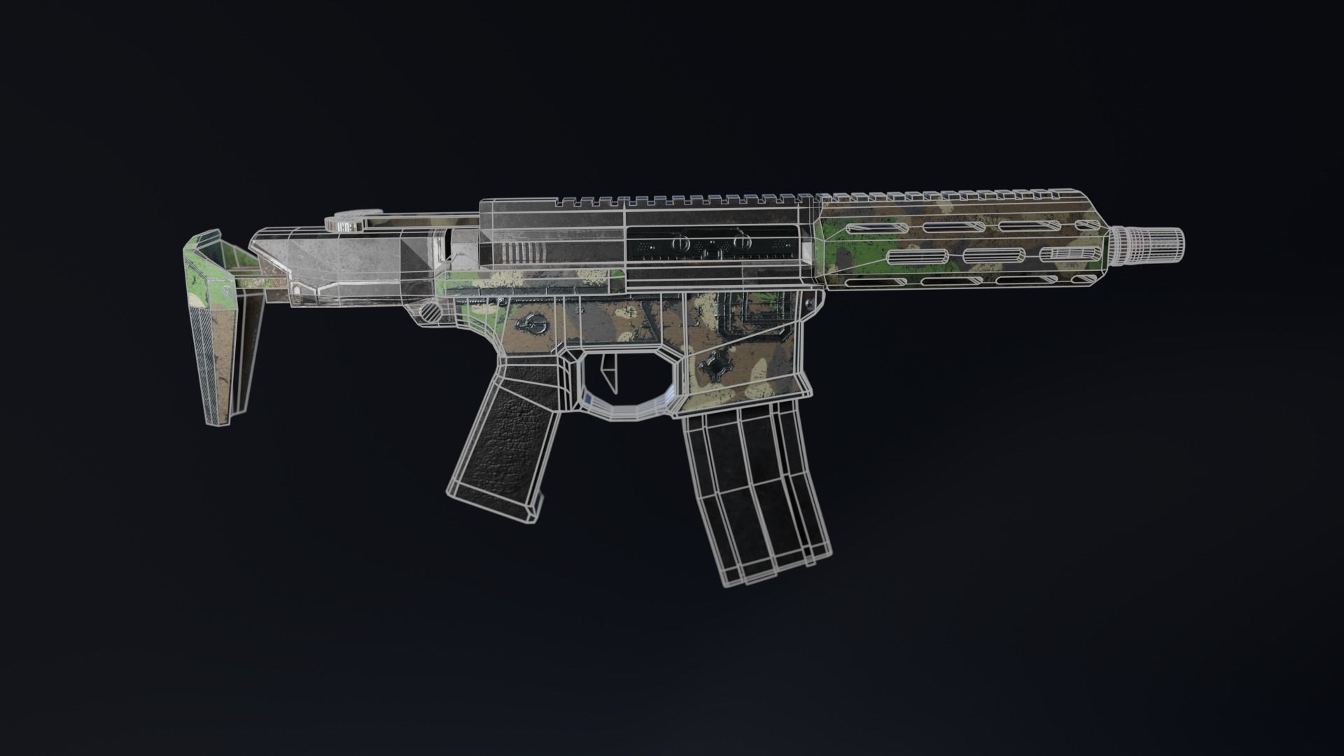 Small Rifle For Game- AR-VR Low-poly 3D model_4