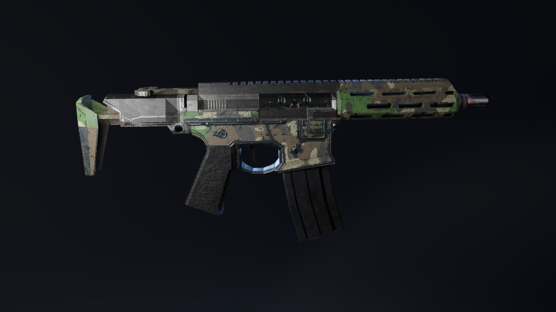 Small Rifle For Game- AR-VR Low-poly 3D model_2