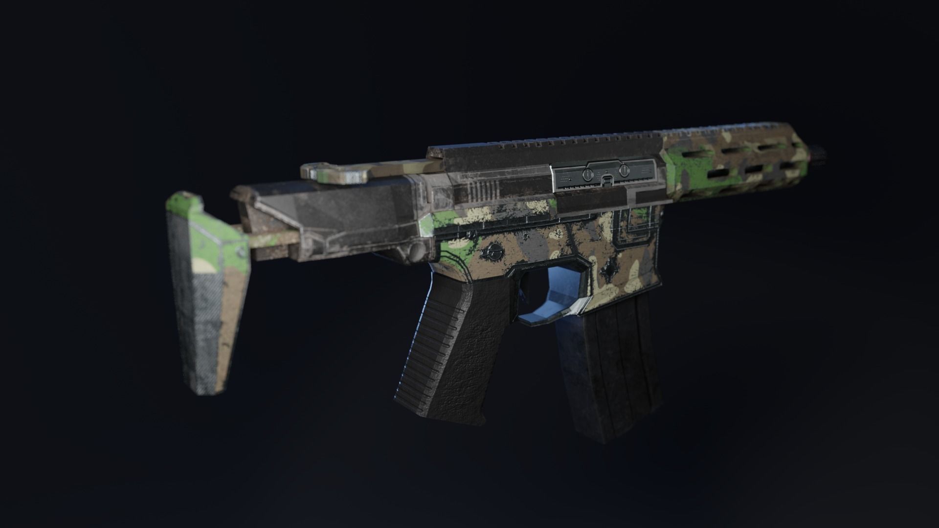 Small Rifle For Game- AR-VR Low-poly 3D model_3