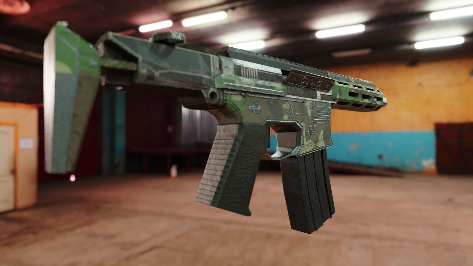 Small Rifle For Game- AR-VR Low-poly 3D model_8