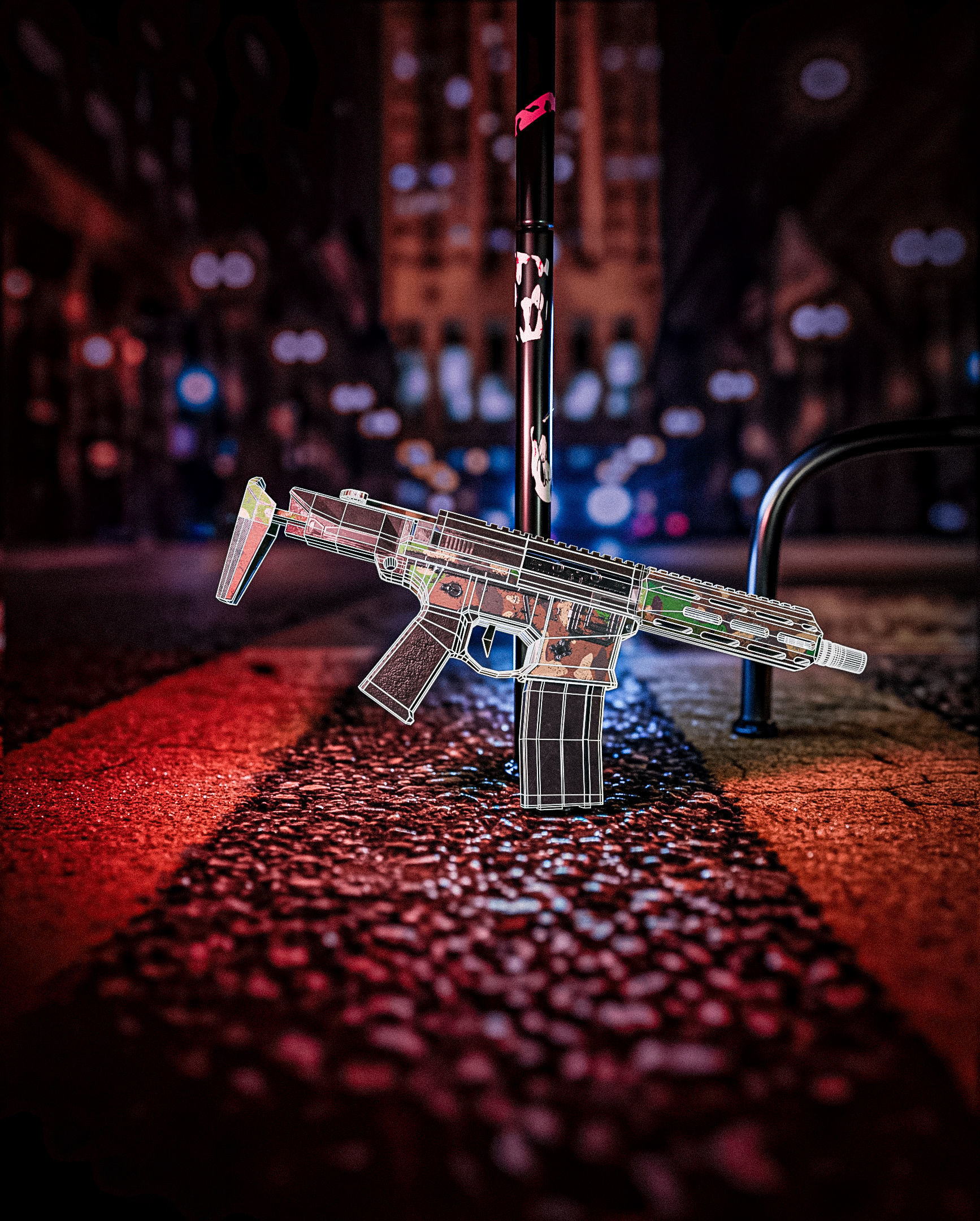 Small Rifle For Game- AR-VR Low-poly 3D model_1