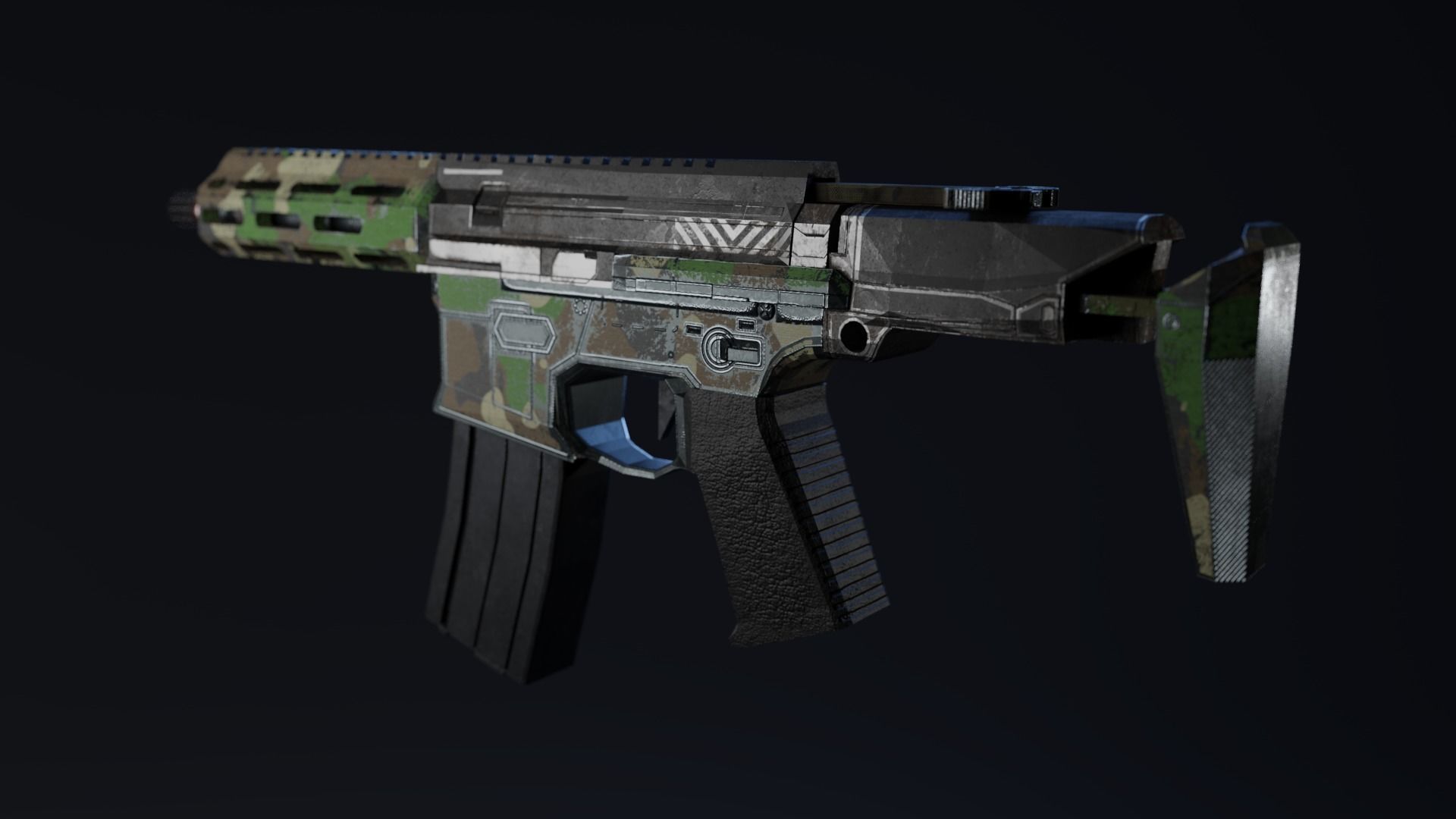 Small Rifle For Game- AR-VR Low-poly 3D model_6