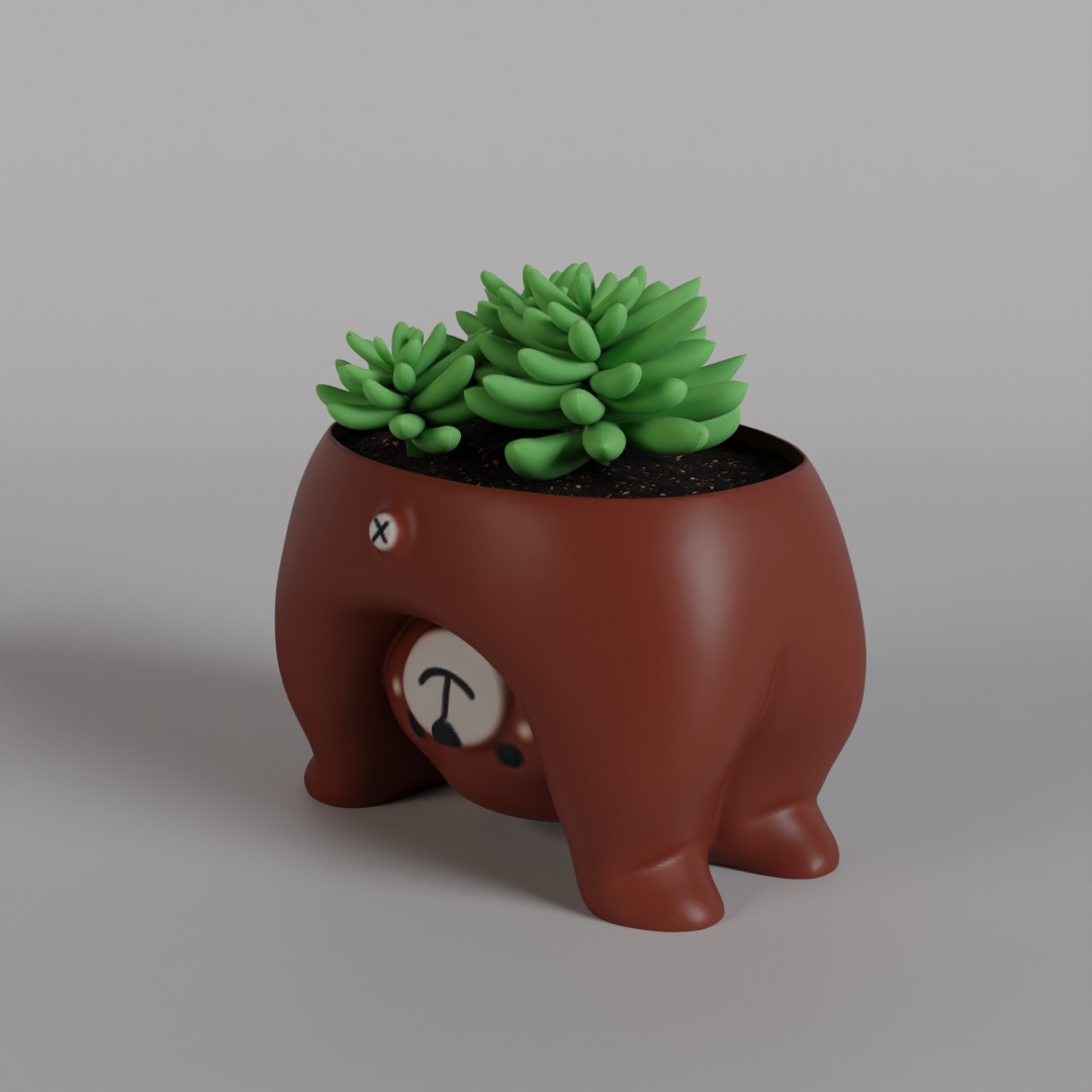 Bear planter - STL for 3D Printing 3D print model_10