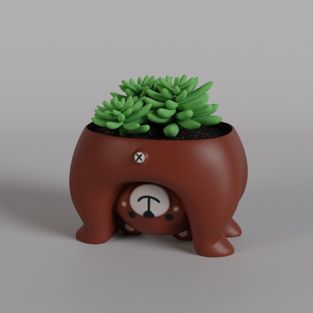 Bear planter - STL for 3D Printing 3D print model_11