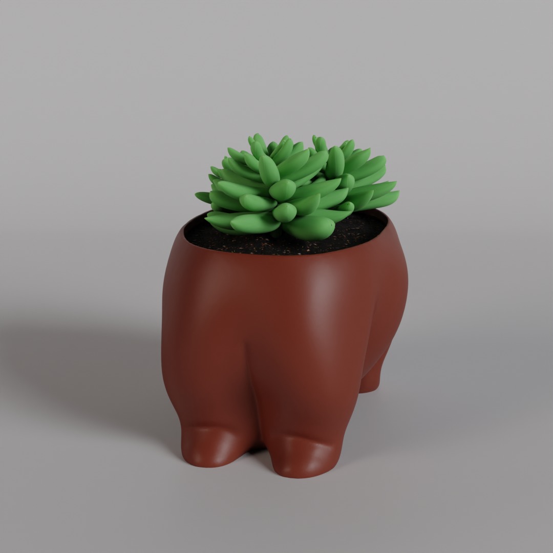 Bear planter - STL for 3D Printing 3D print model_8