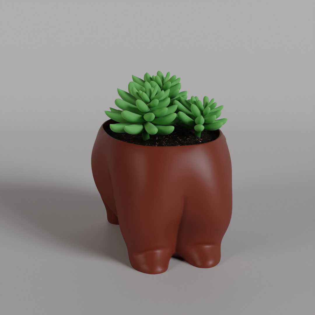 Bear planter - STL for 3D Printing 3D print model_3