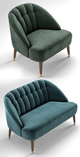 Margot Sofa Armchair 3D model 2