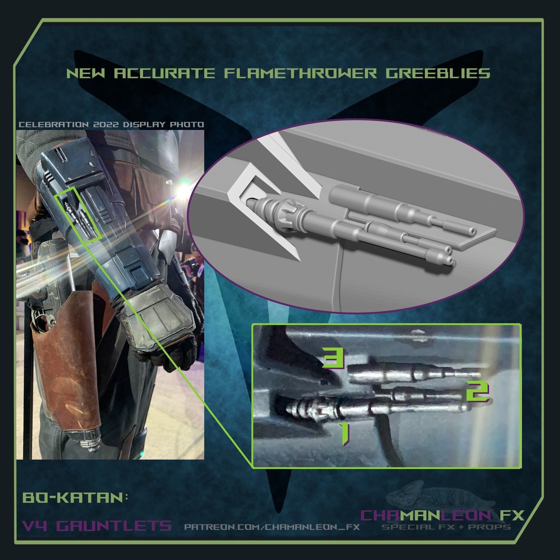 Bo Katan Koska Mandalorian Armor 3d Print Cosplay Gauntlets 3D print model_5