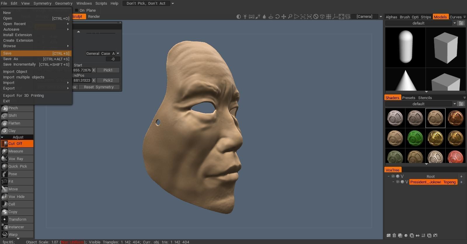 Jokowi mask 3D print model_1