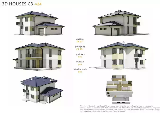 House C3V24 Low-poly 3D model