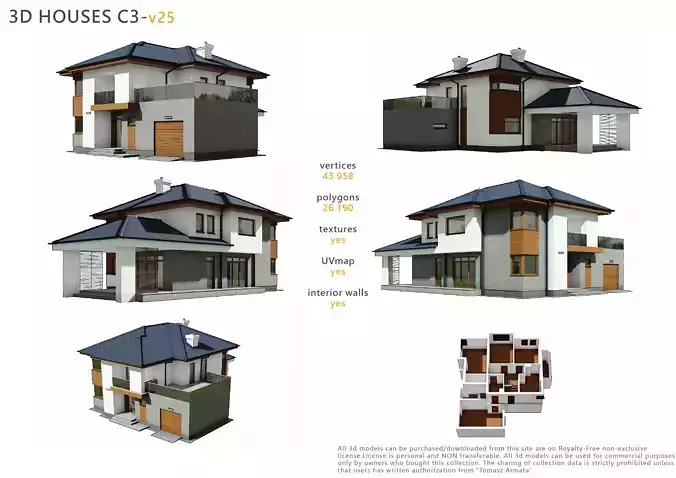House C3V25 Low-poly 3D model