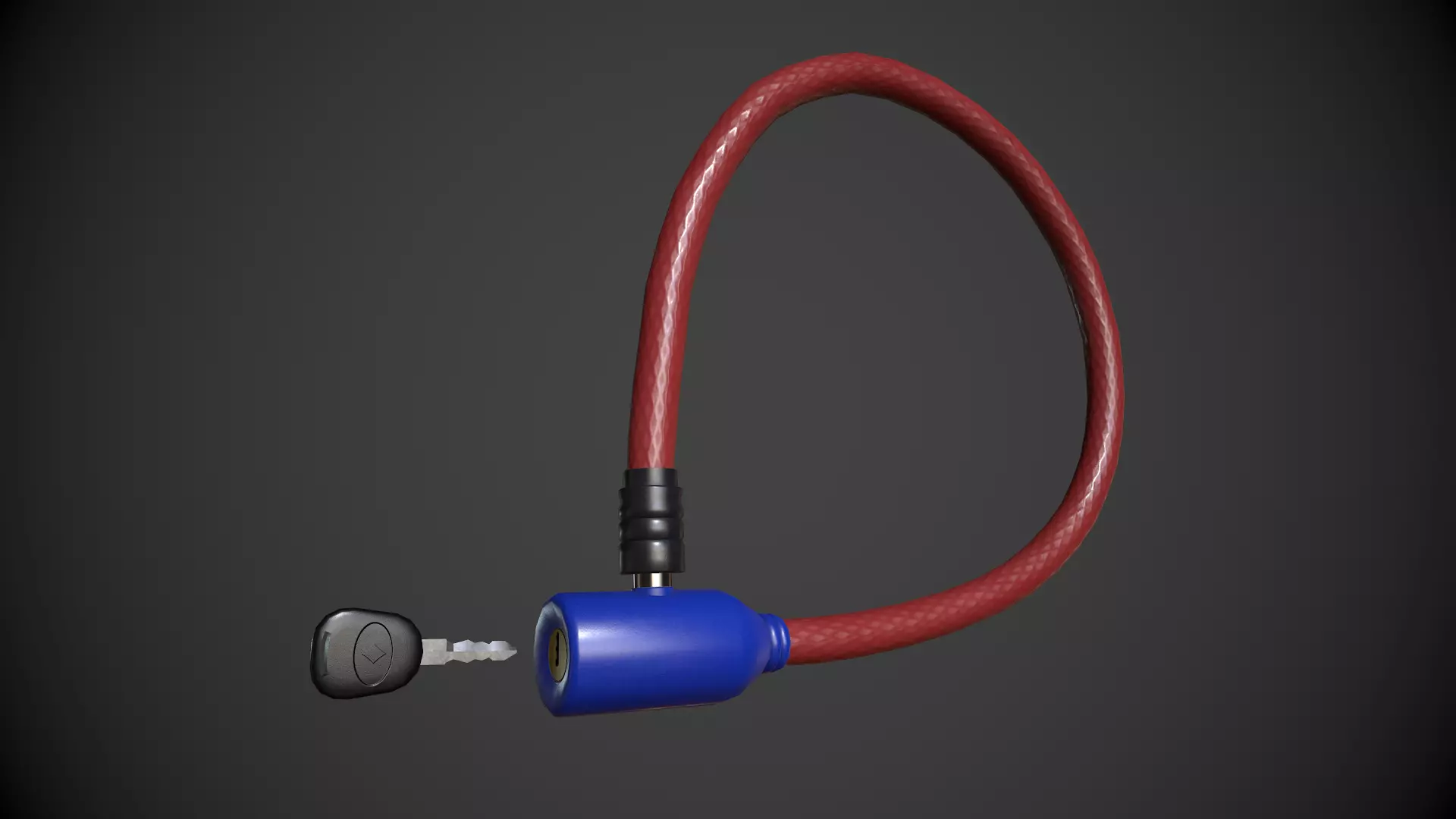 Bike Lock Low-poly 3D model_0