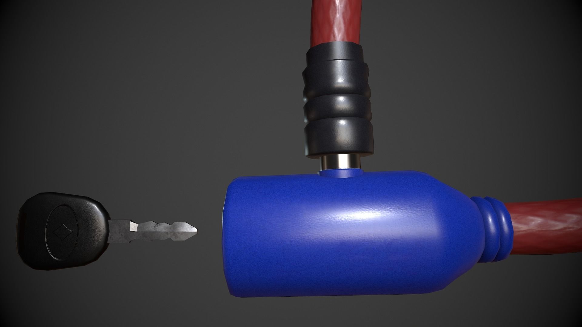 Bike Lock Low-poly 3D model_6