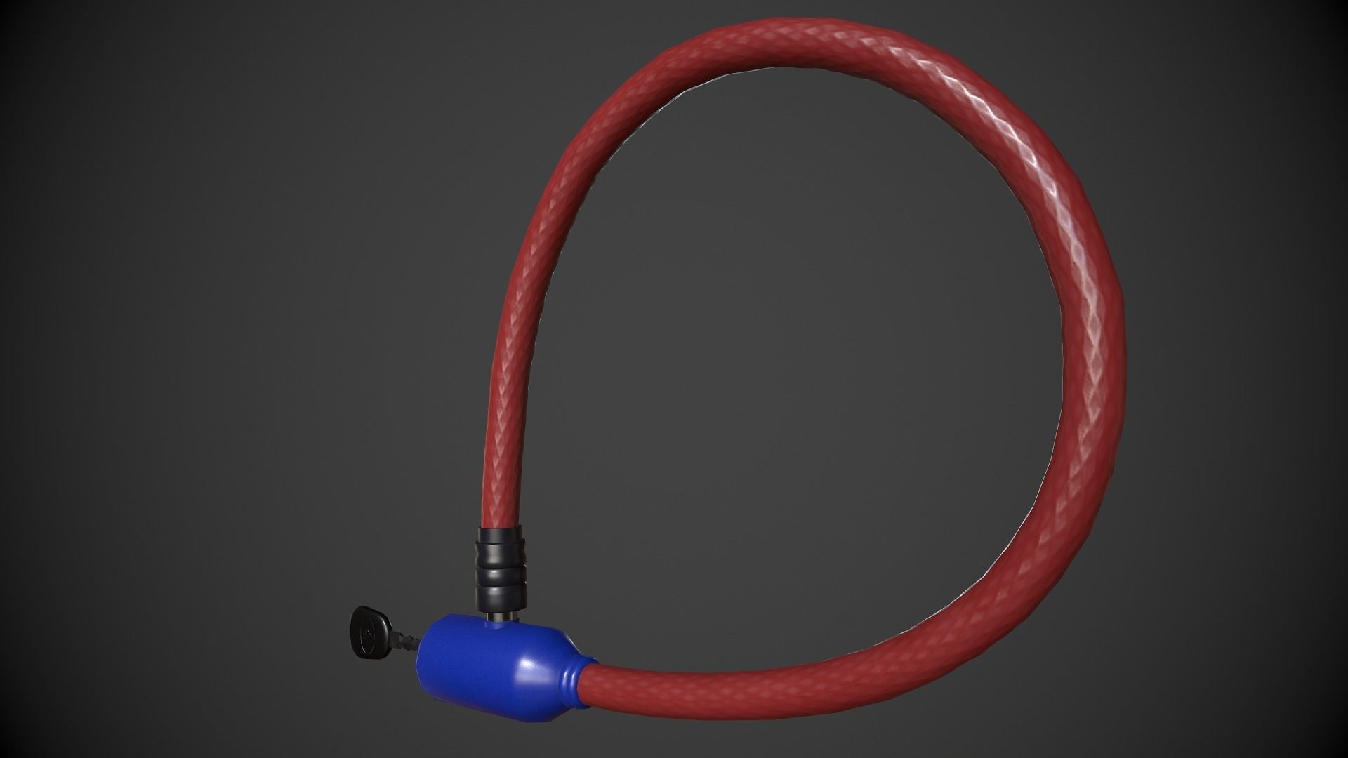 Bike Lock Low-poly 3D model_5