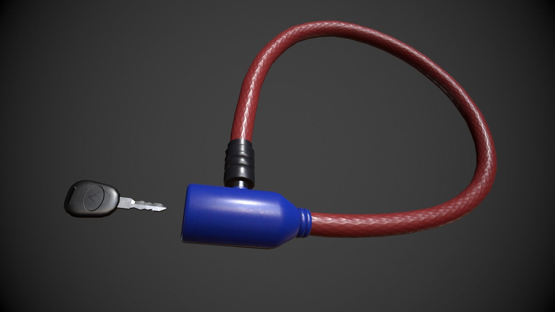 Bike Lock Low-poly 3D model_4