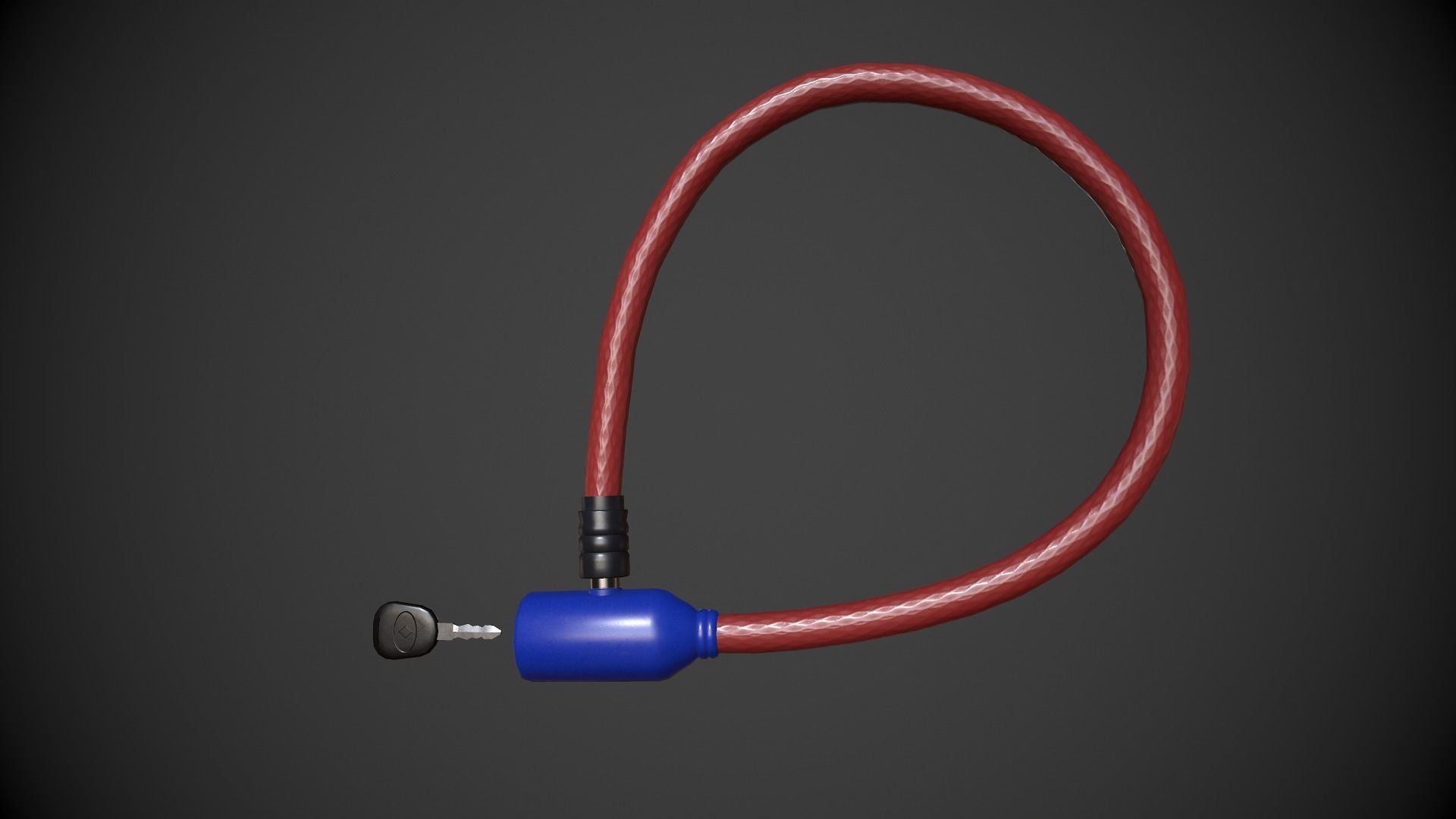 Bike Lock Low-poly 3D model_2