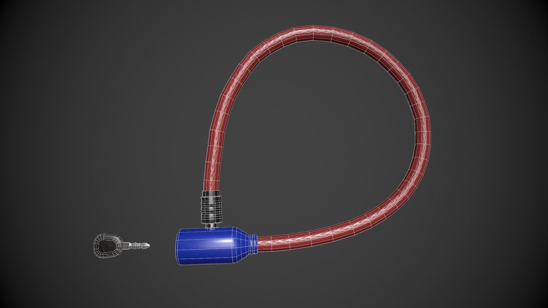 Bike Lock Low-poly 3D model_11