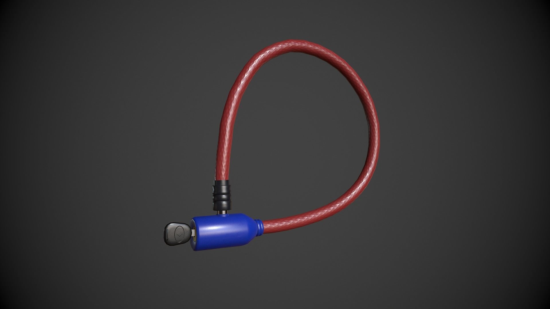 Bike Lock Low-poly 3D model_8