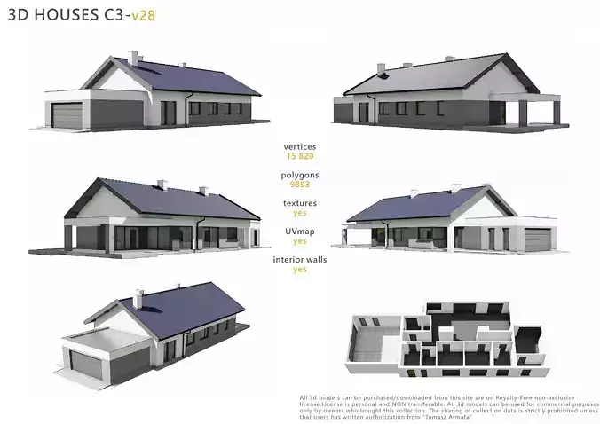 House C3V28 Low-poly 3D model
