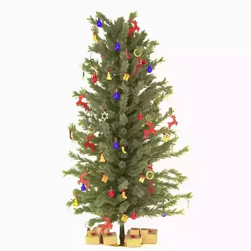 Decorated Christmas Tree Free 3D model