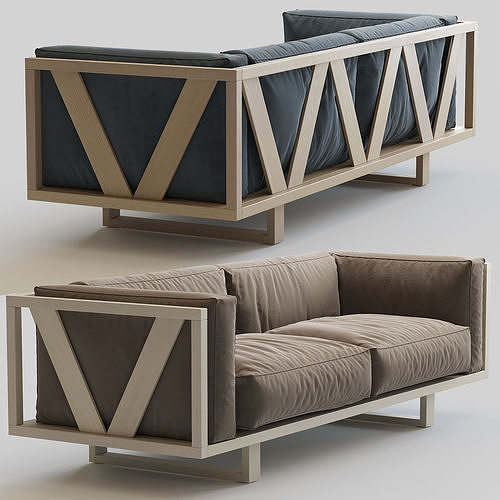 Ej555 Frame Sofa 3D model 2