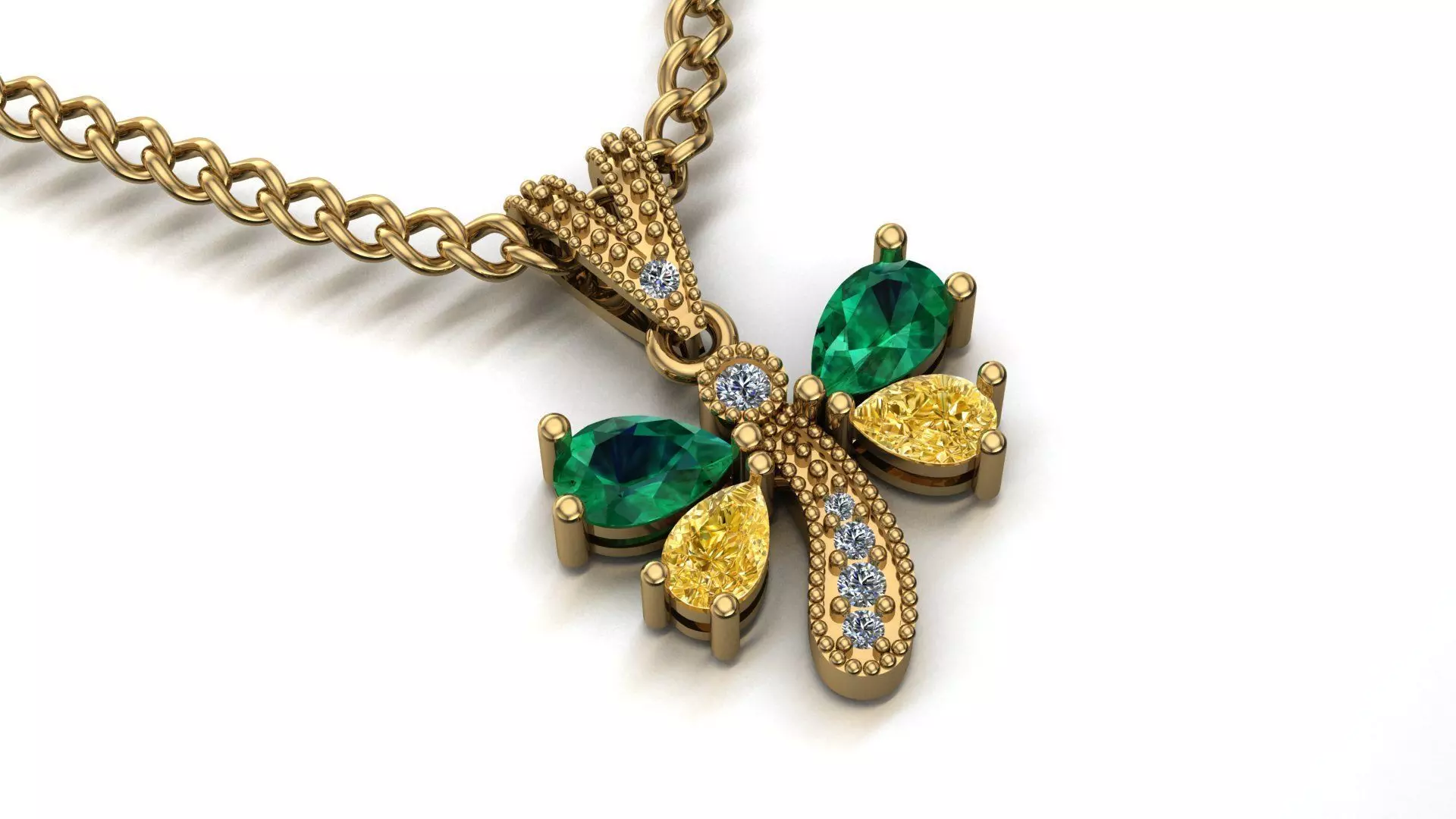 set of butterfly jewelry 3D print model