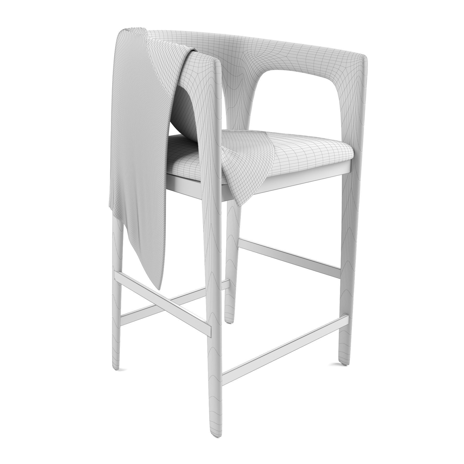 Interlude Home - Kendra Counter Stool 3D model_2