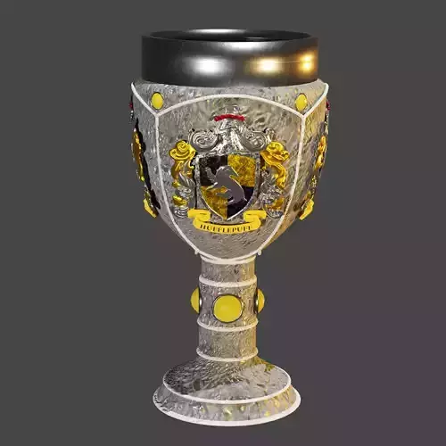 Hufflepuff Goblet with crest 3D model 3D model