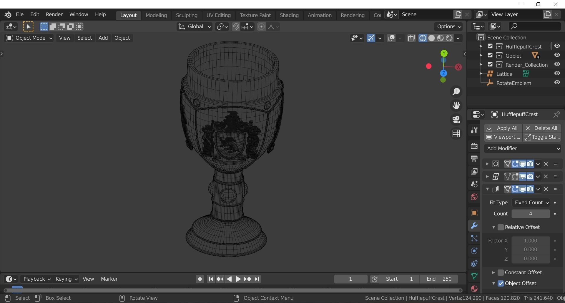 Hufflepuff Goblet with crest 3D model 3D model_5