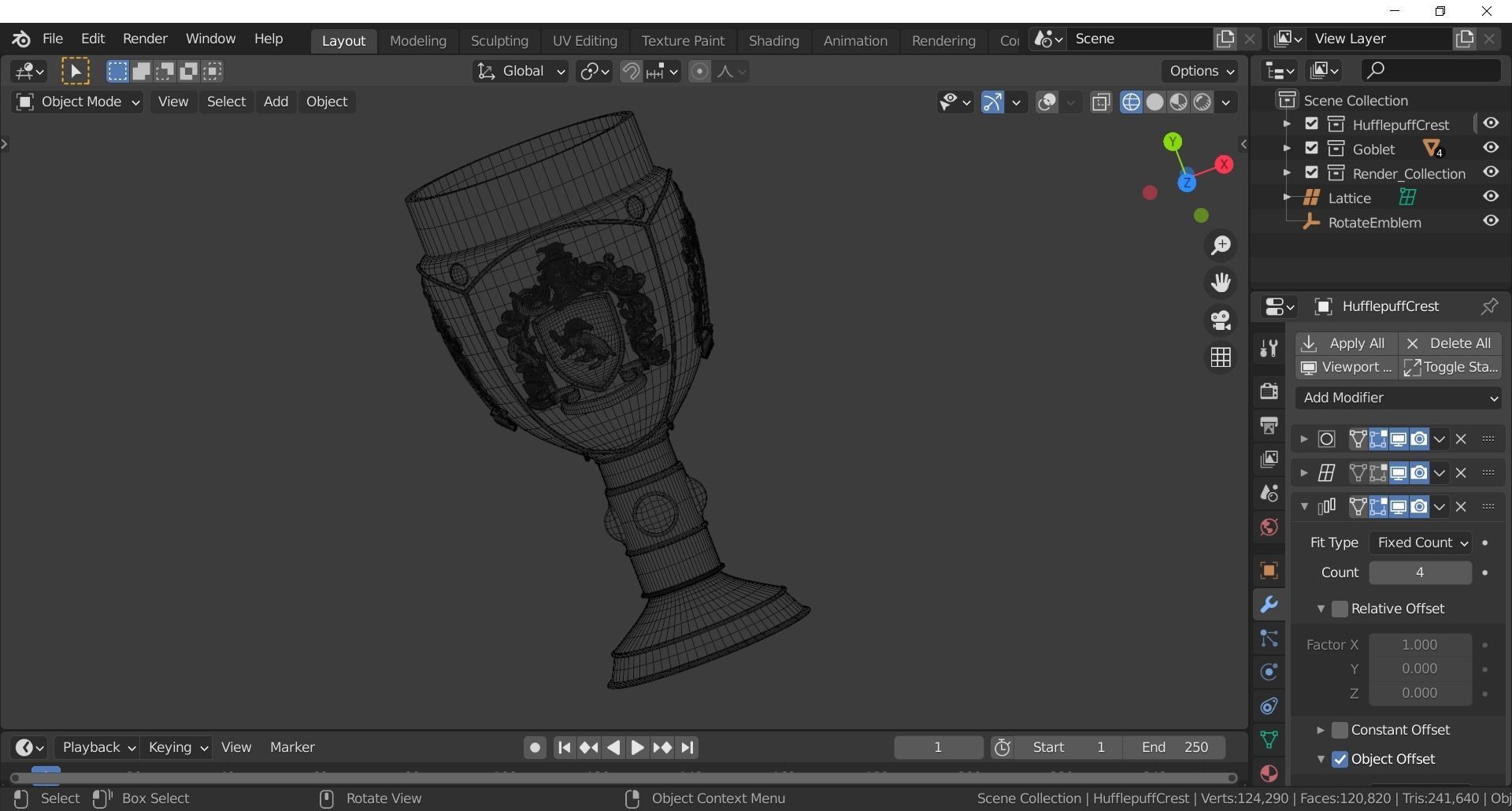 Hufflepuff Goblet with crest 3D model 3D model_8