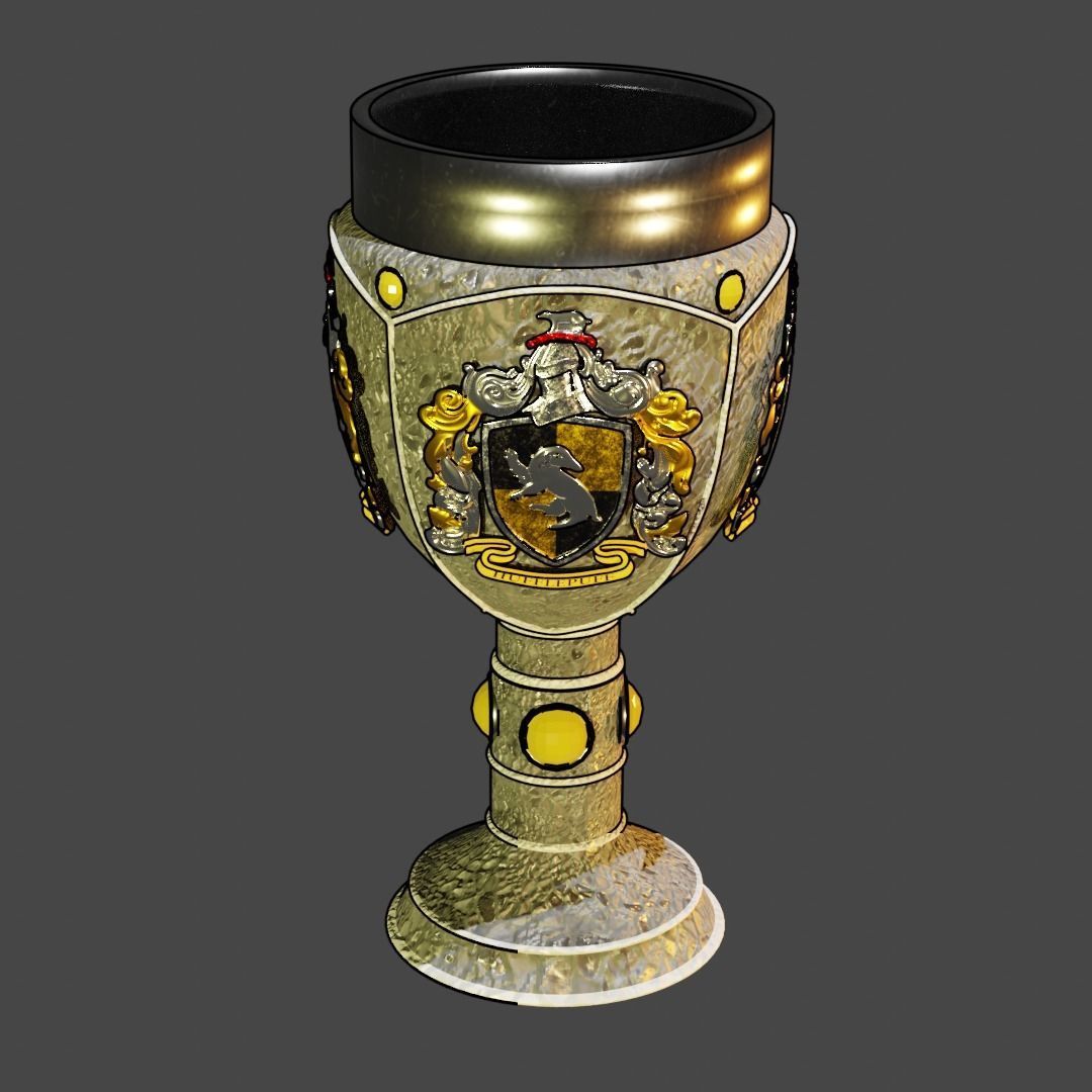 Hufflepuff Goblet with crest 3D model 3D model_29