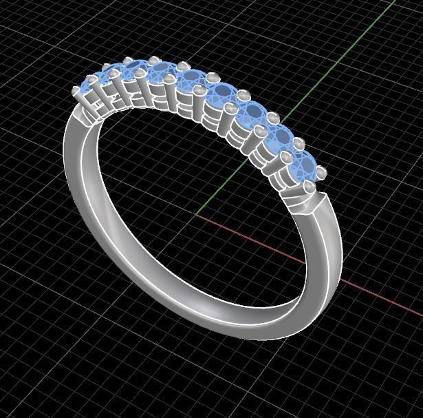 Wedding diamond ring 3D print model_12