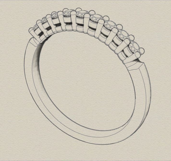 Wedding diamond ring 3D print model_5