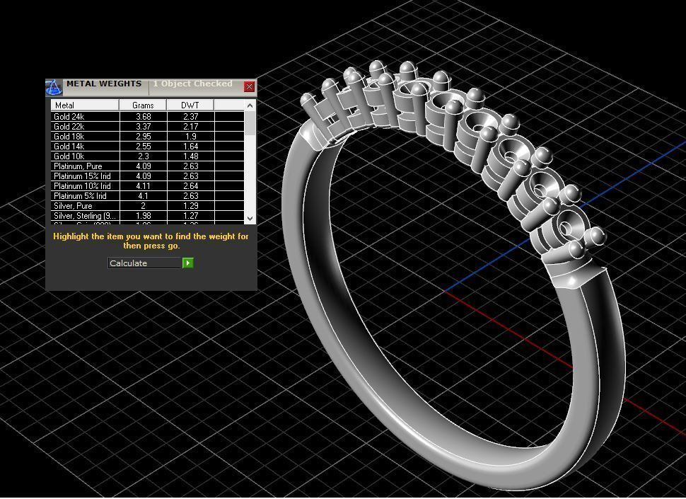 Wedding diamond ring 3D print model_14
