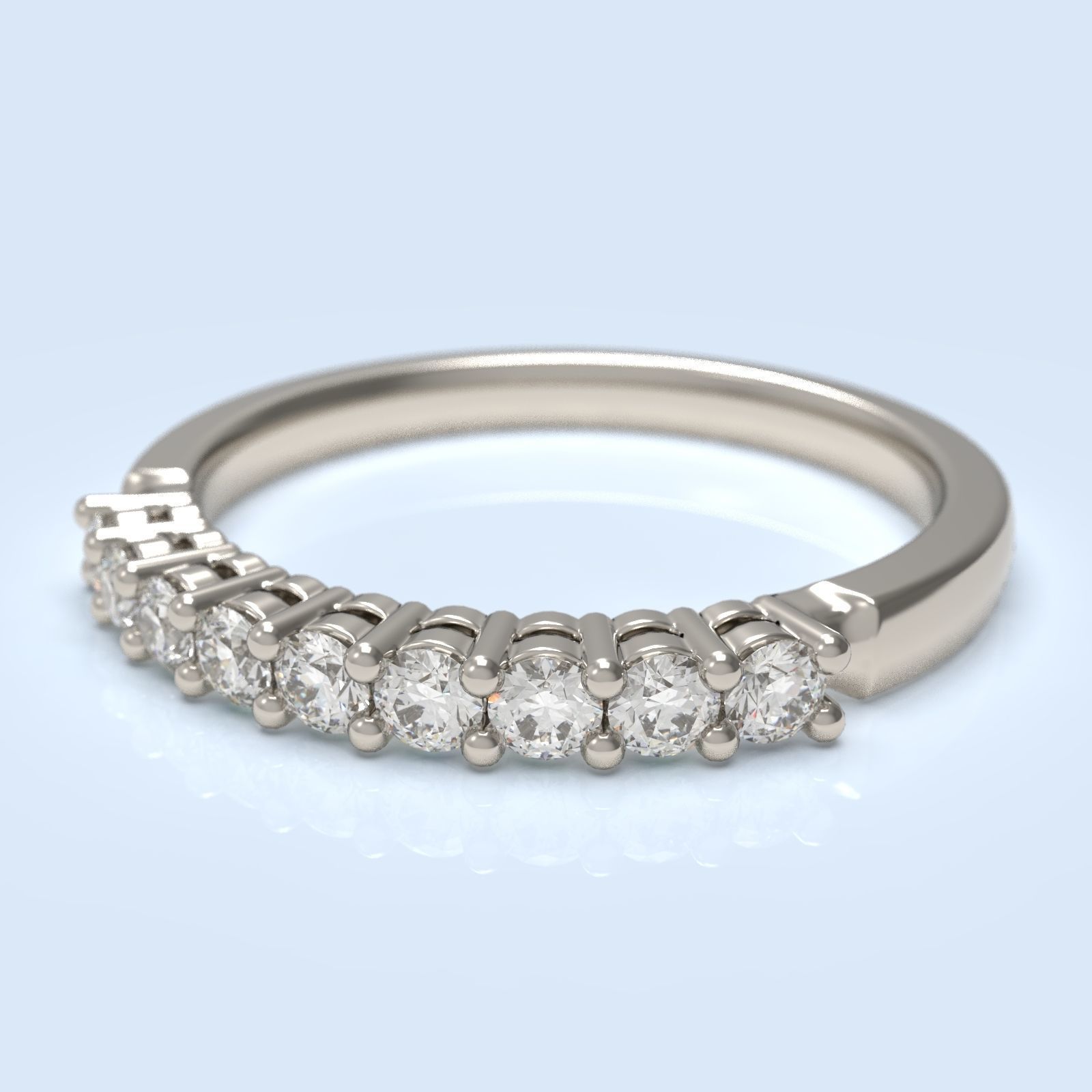 Wedding diamond ring 3D print model_2