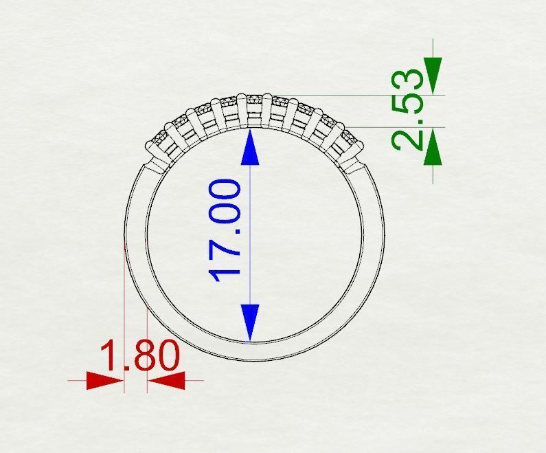 Wedding diamond ring 3D print model_11