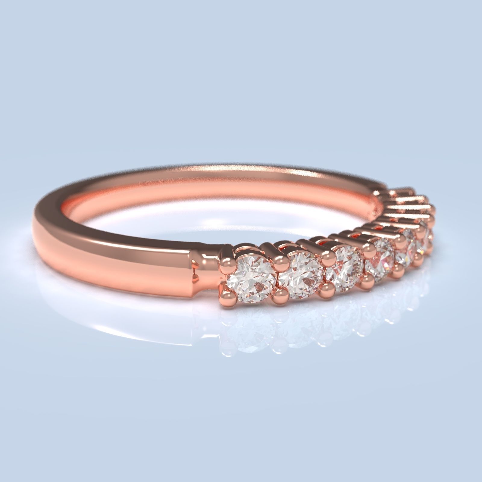Wedding diamond ring 3D print model_4