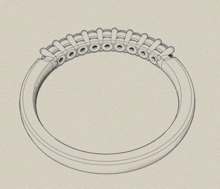 Wedding diamond ring 3D print model_8