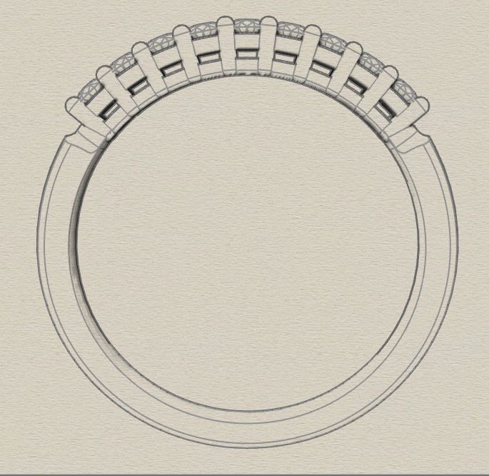 Wedding diamond ring 3D print model_6