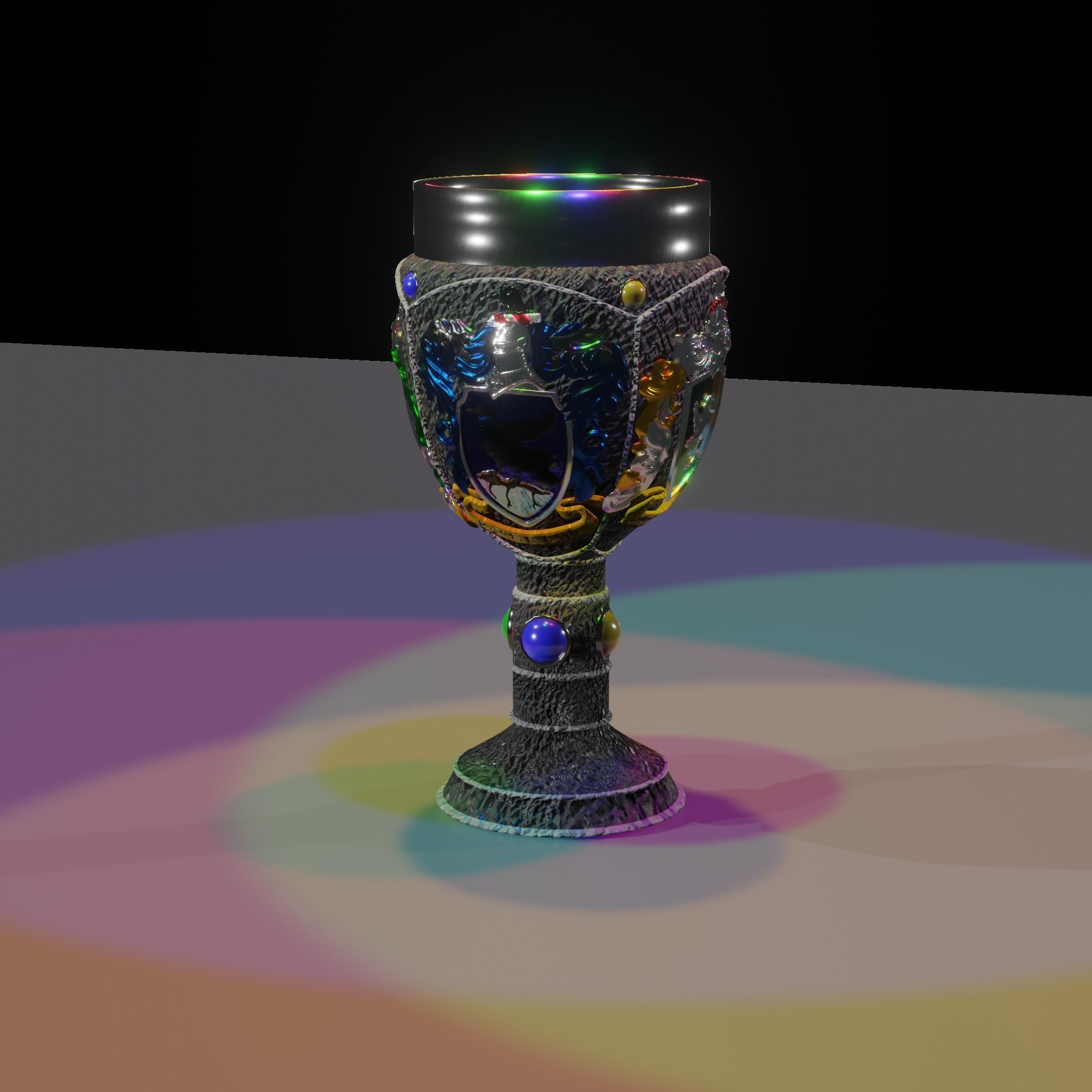Harry Potter goblets with crests 3D Model Collection_7