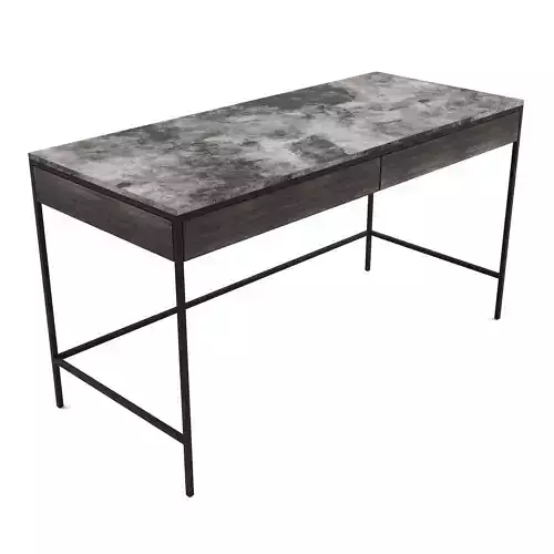 Sunpan - Stamos Desk - Black - Grey Marble Charcoal Grey Low-poly 3D model