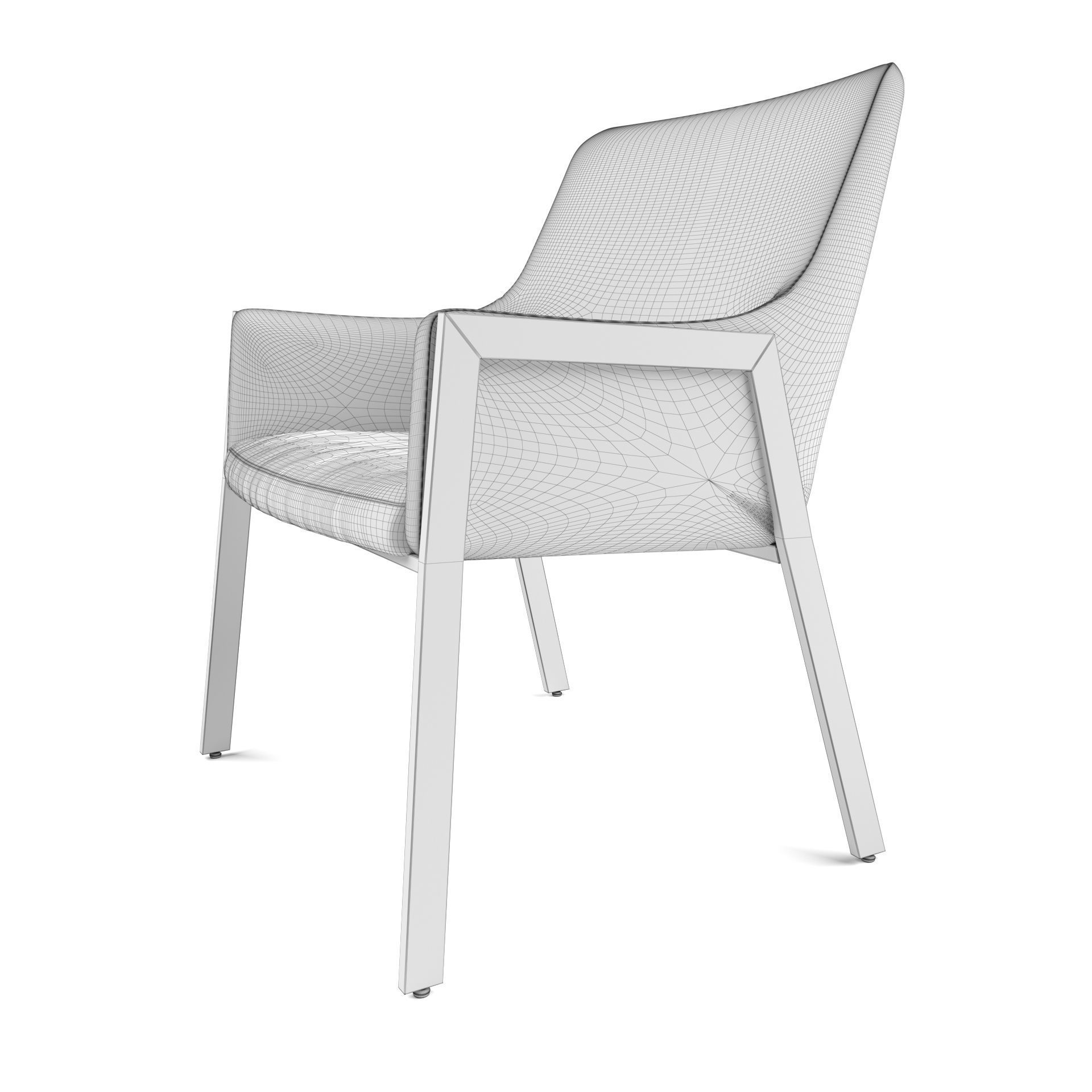 Sunpan - Bernadette Dining Armchair - Kendall Grey 3D model_3