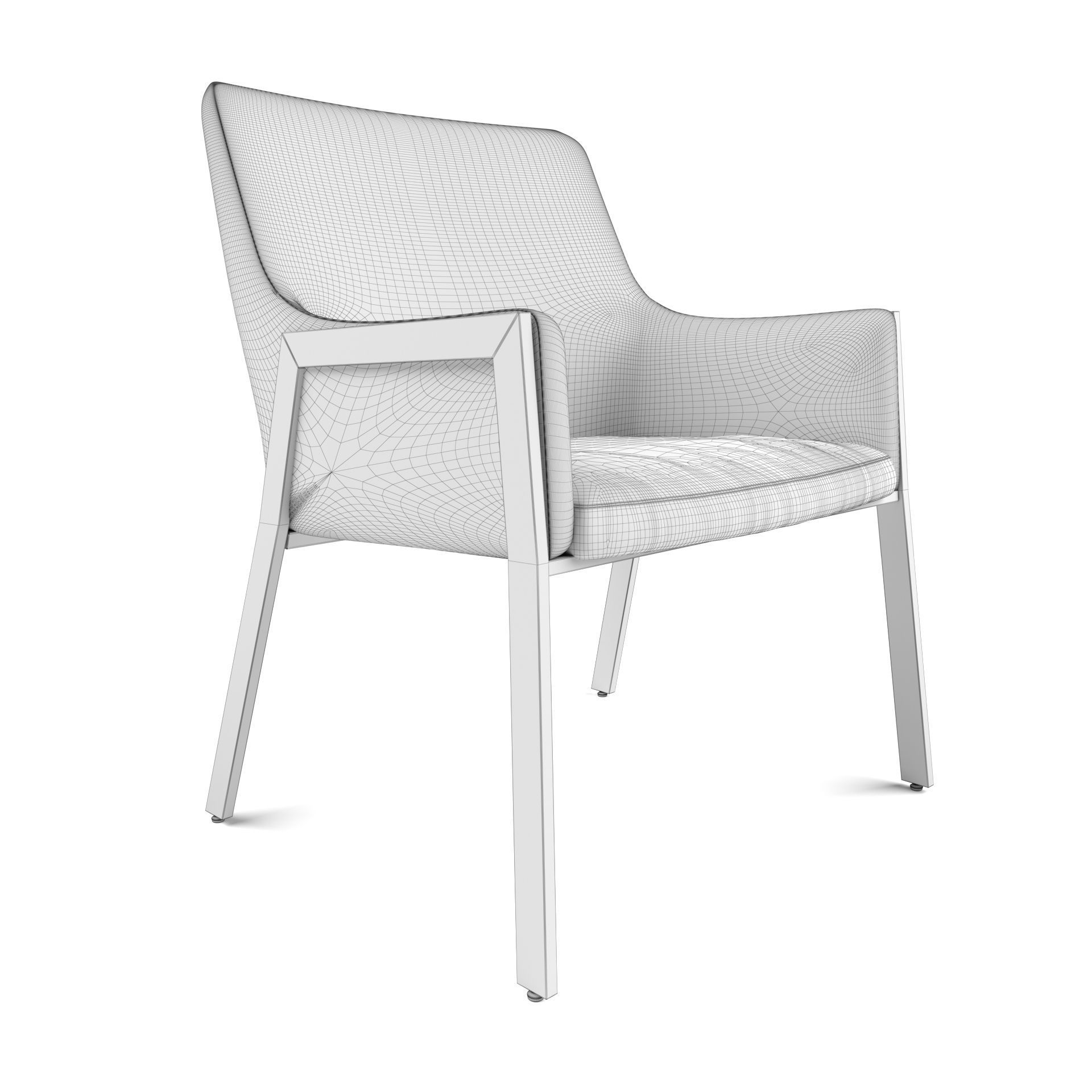 Sunpan - Bernadette Dining Armchair - Kendall Grey 3D model_2