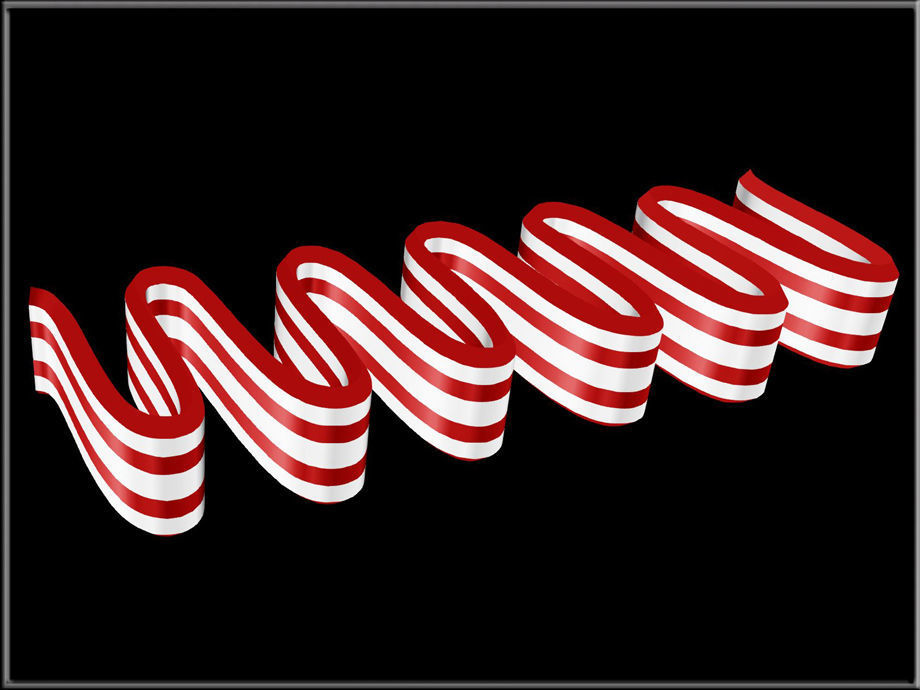Ribbon Candy Low-poly 3D model_1
