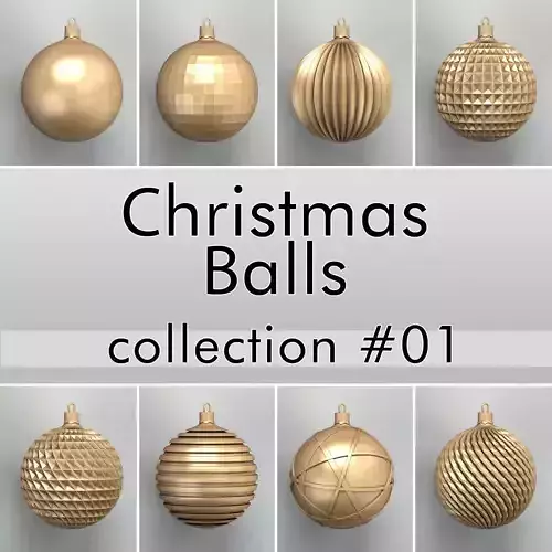 Christmas Balls collection 01 3D model